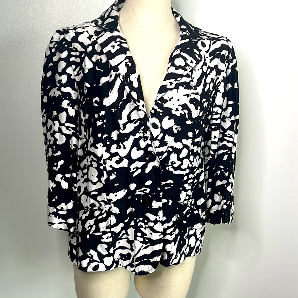 Notations Black & White Lined Blazer Size XL
